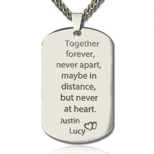 Titanium Steel Love Quote Dog Tag for Him