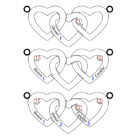Intertwined 3 Open Hearts Birthstones Silver Name Necklace