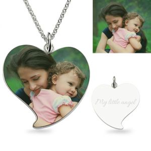 Engraved Heart Color Img Necklace Sterling Silver
