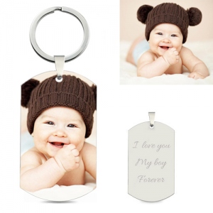 Custom Baby's Photo Keychain Stainless Steel
