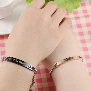 "His Only Her One" Lovers Bracelet Stainless Steel