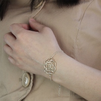 Celebrity 3D Monogram Initial Bracelet Sterling Silver