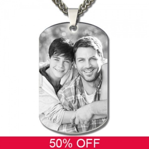 Custom Father & Son Photo Dog Tag Necklace